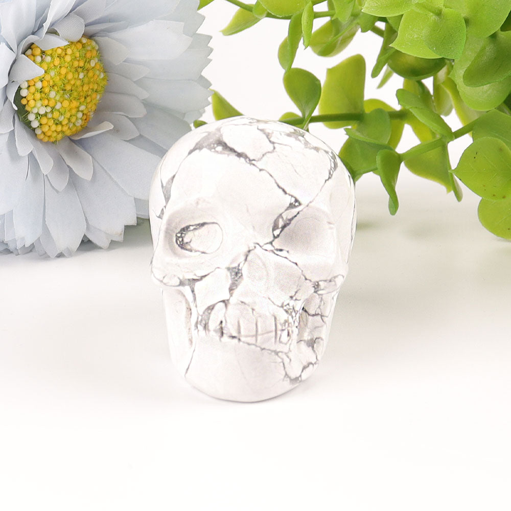 2 Inch Howlite Crystal Skull Figurine for Healing Energy