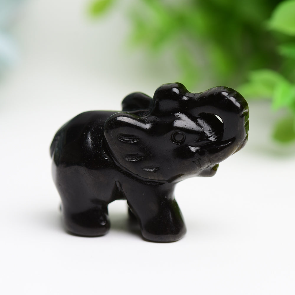 2 Inch Mixed Crystal Elephant Figurine for Healing & Luck