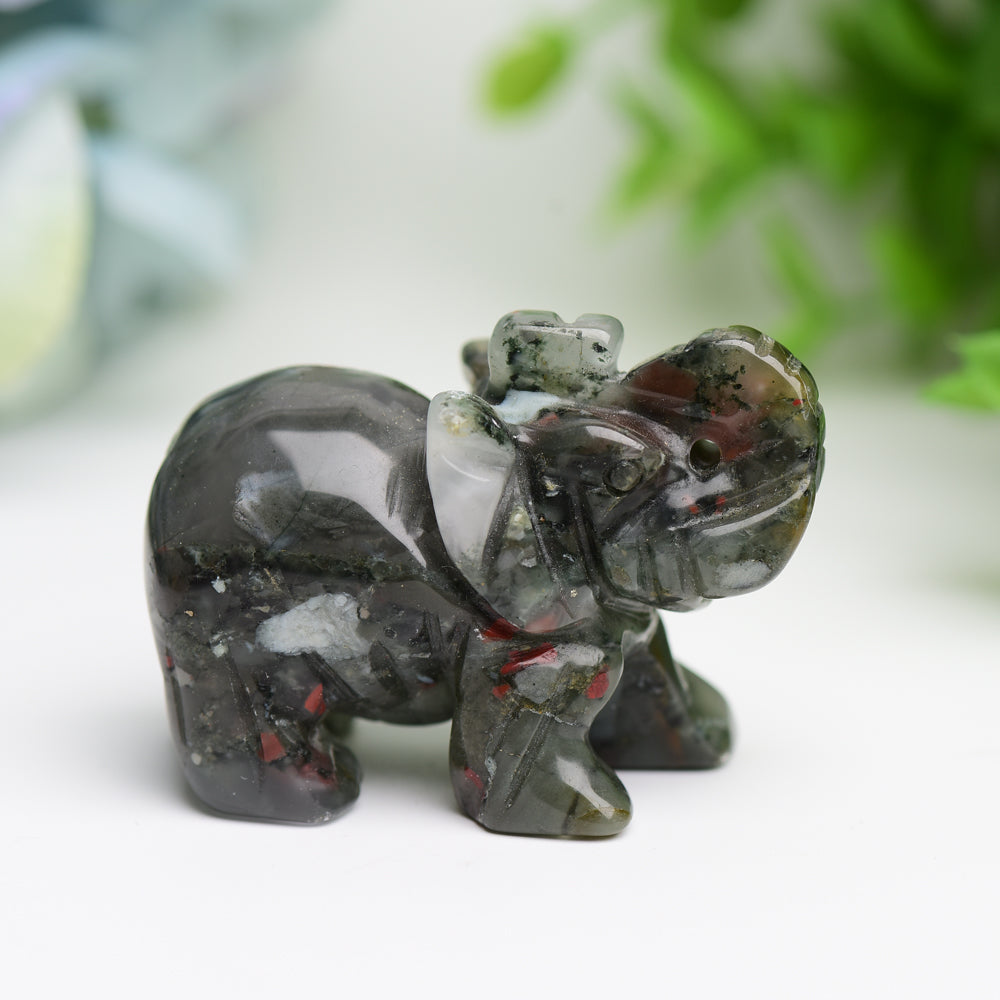 2 Inch Mixed Crystal Elephant Figurine for Healing & Luck