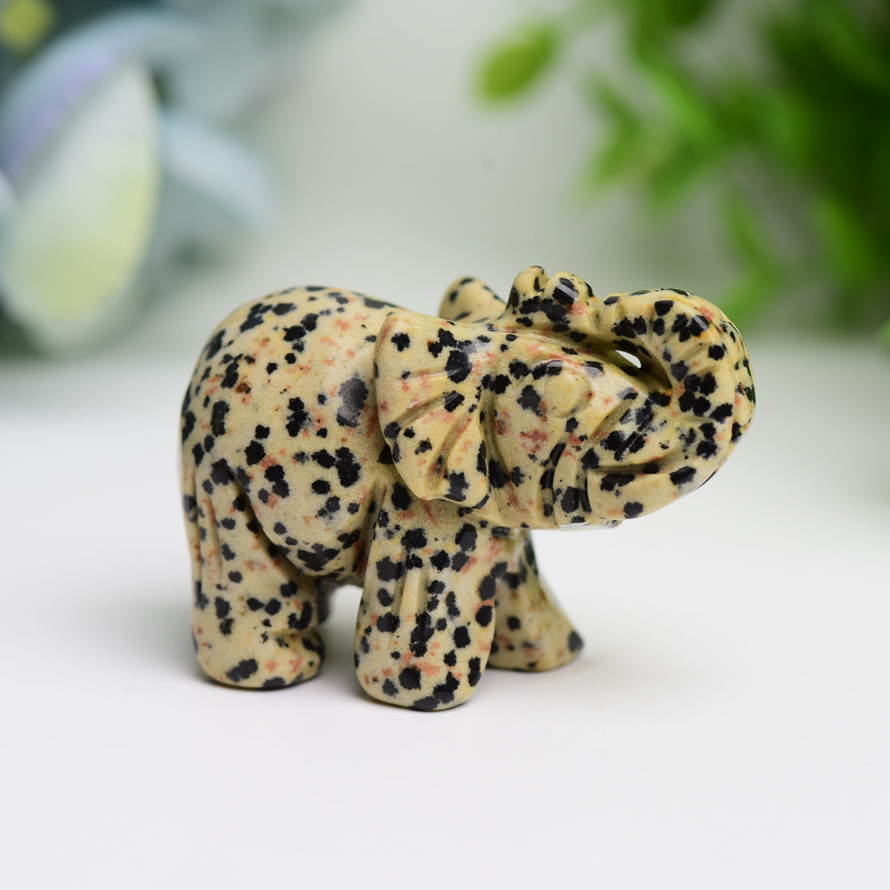 2 Inch Mixed Crystal Elephant Figurine for Healing & Luck