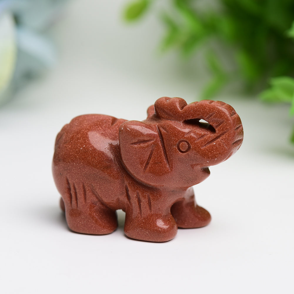 2 Inch Mixed Crystal Elephant Figurine for Healing & Luck