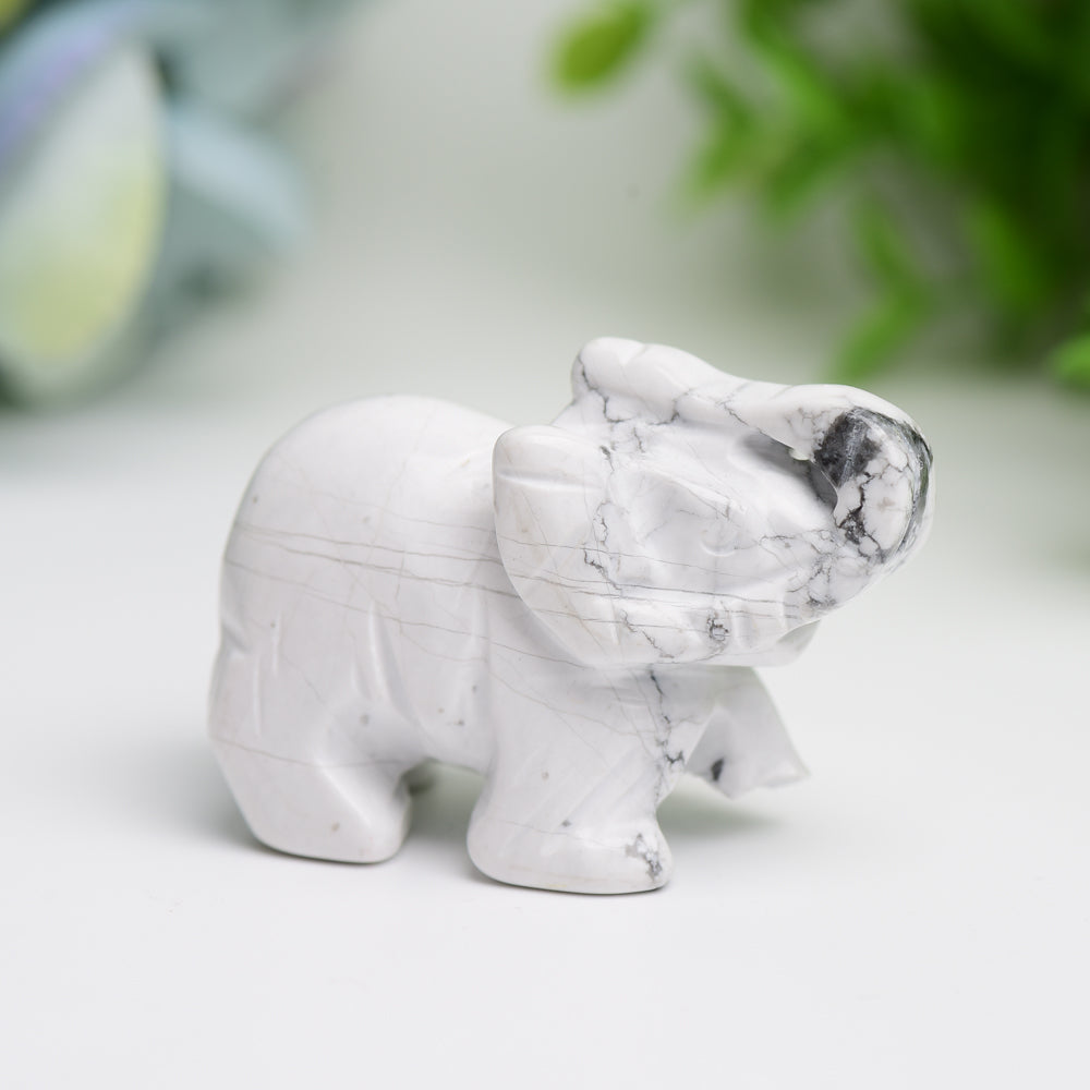 2 Inch Mixed Crystal Elephant Figurine for Healing & Luck