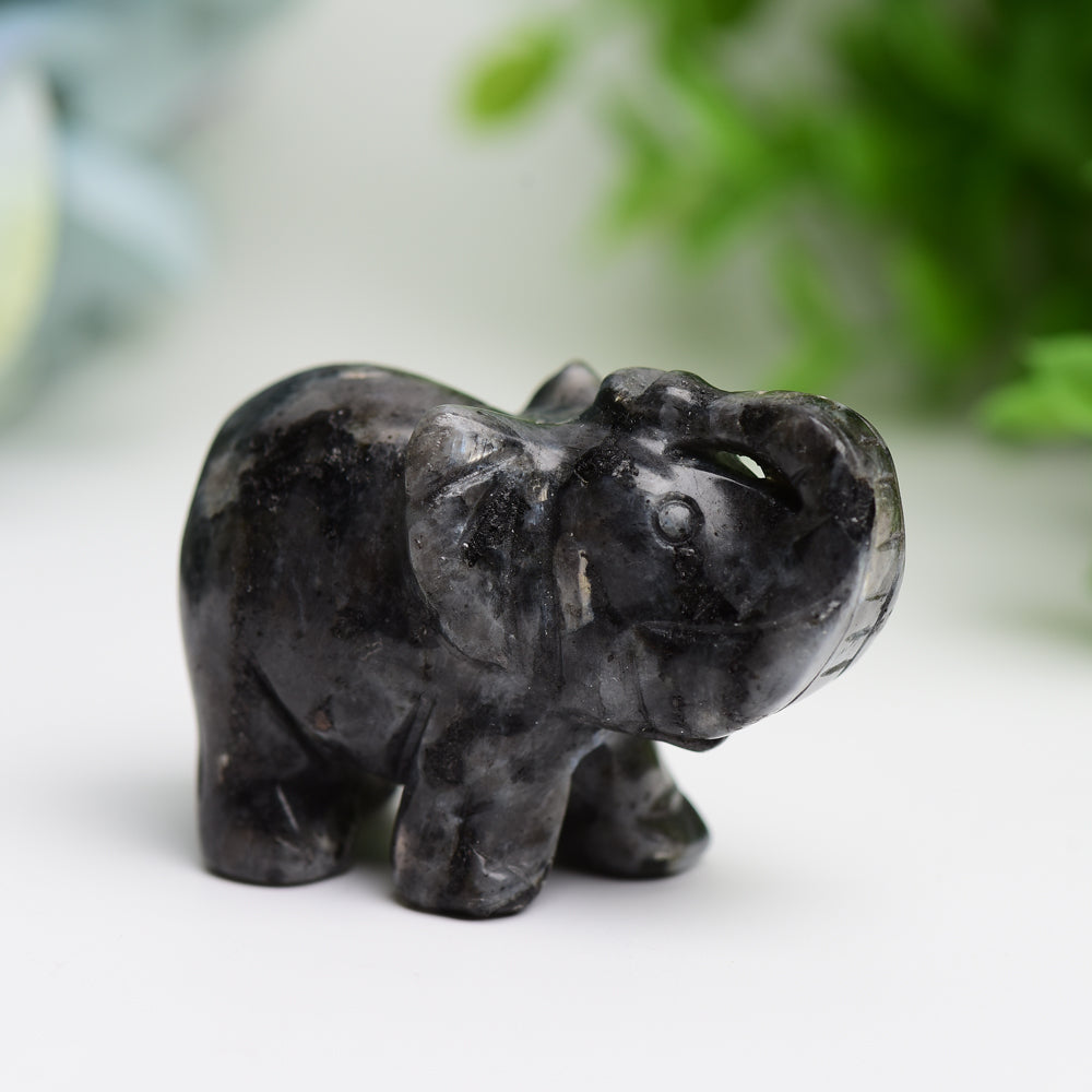 2 Inch Mixed Crystal Elephant Figurine for Healing & Luck