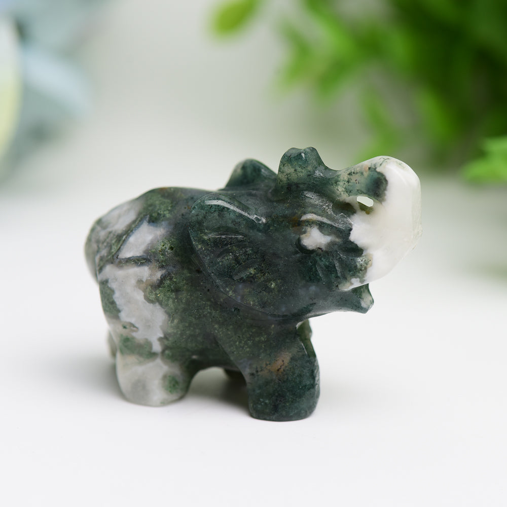 2 Inch Mixed Crystal Elephant Figurine for Healing & Luck