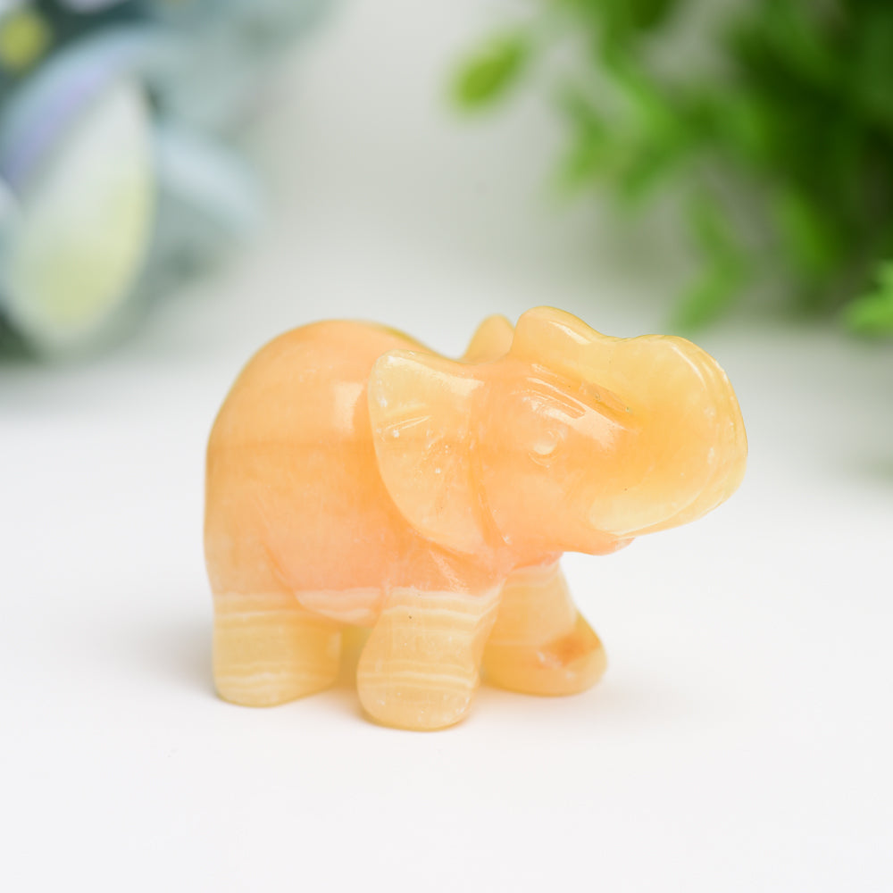 2 Inch Mixed Crystal Elephant Figurine for Healing & Luck