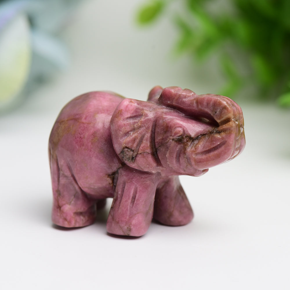 2 Inch Mixed Crystal Elephant Figurine for Healing & Luck