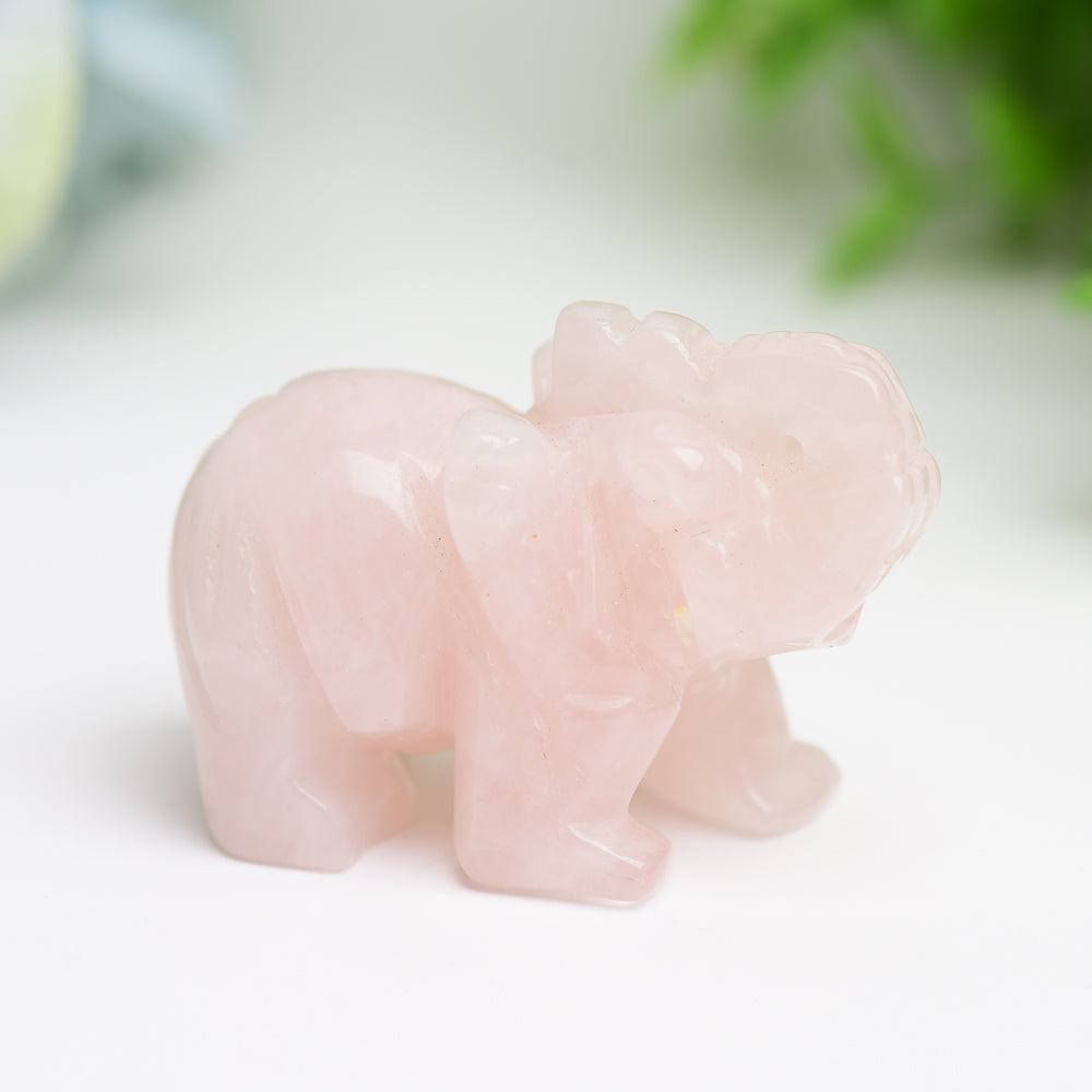 2 Inch Mixed Crystal Elephant Figurine for Healing & Luck