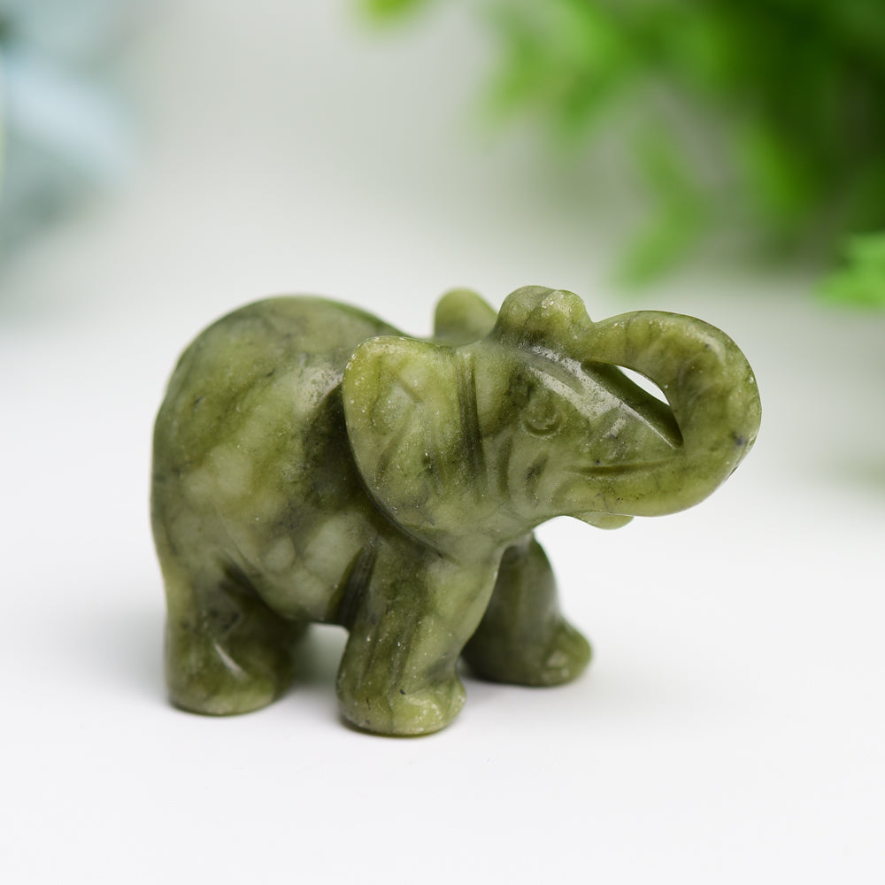 2 Inch Mixed Crystal Elephant Figurine for Healing & Luck