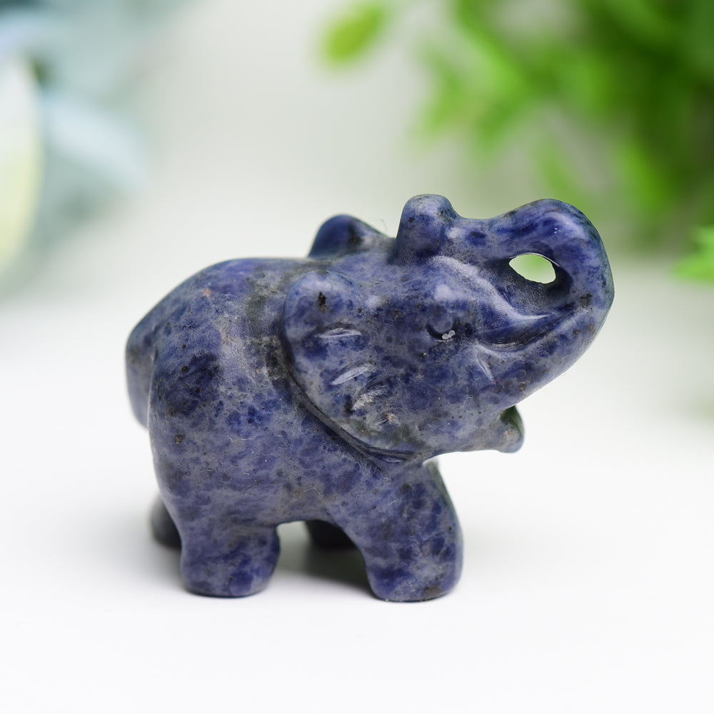 2 Inch Mixed Crystal Elephant Figurine for Healing & Luck