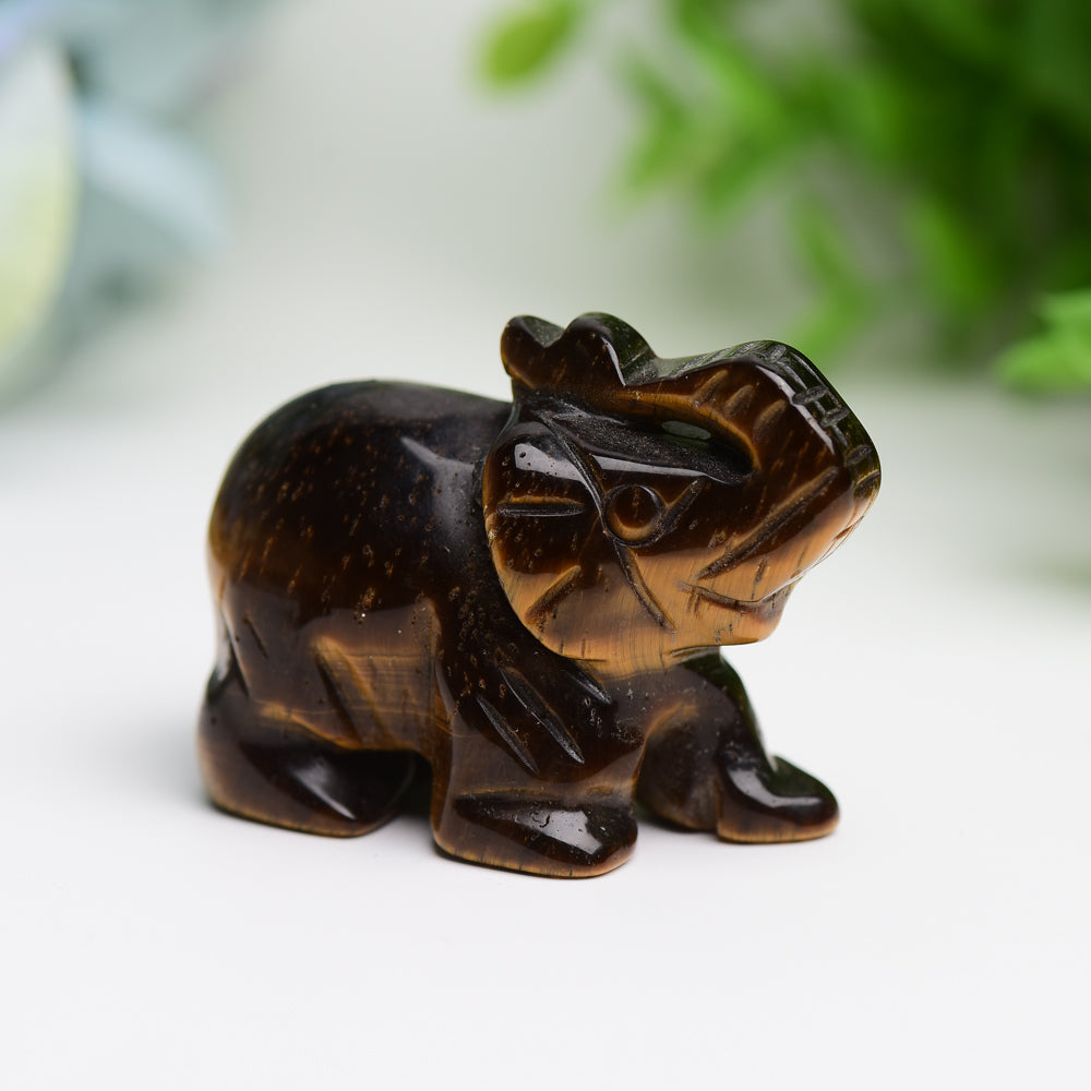 2 Inch Mixed Crystal Elephant Figurine for Healing & Luck