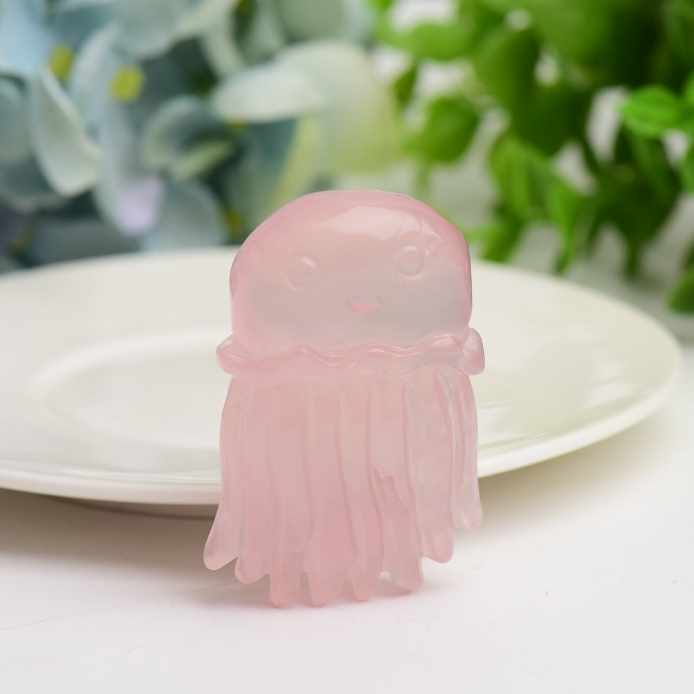2-Inch Mixed Crystal Jellyfish Carving for Healing