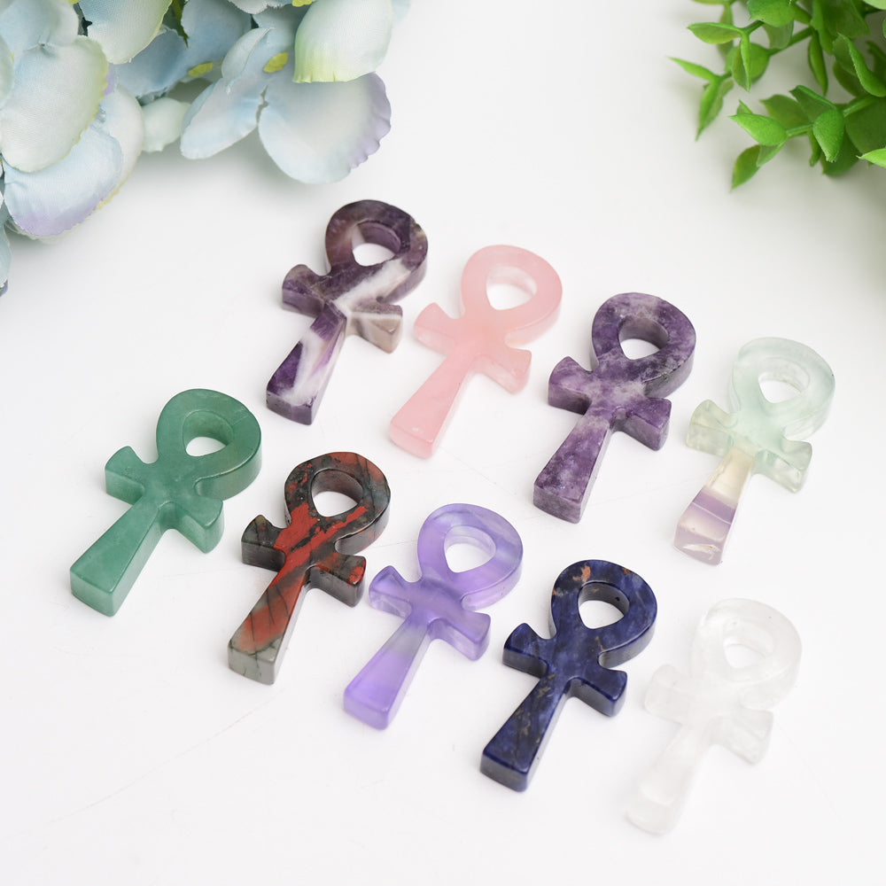 2-inch Mixed Crystal Mini Anka Carving Figurines for Healing