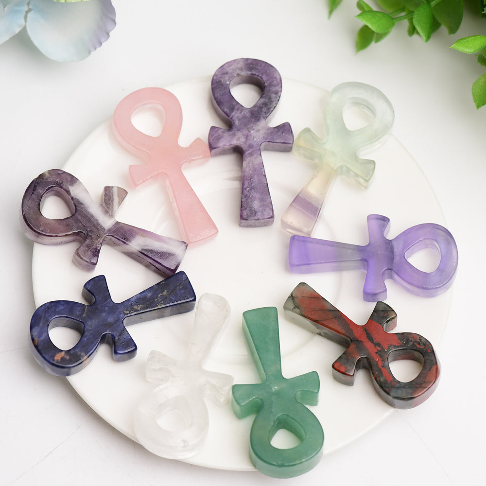2-inch Mixed Crystal Mini Anka Carving Figurines for Healing