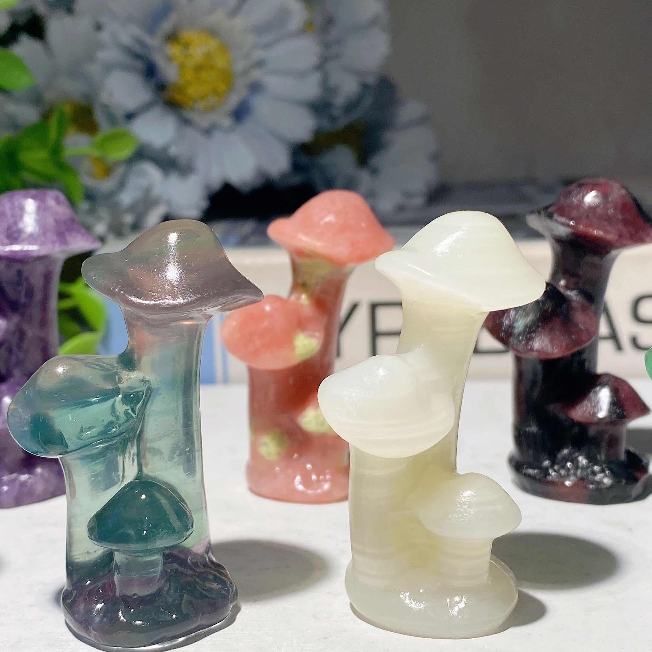 2 inch Mixed Crystal Mushroom Carvings for Healing
