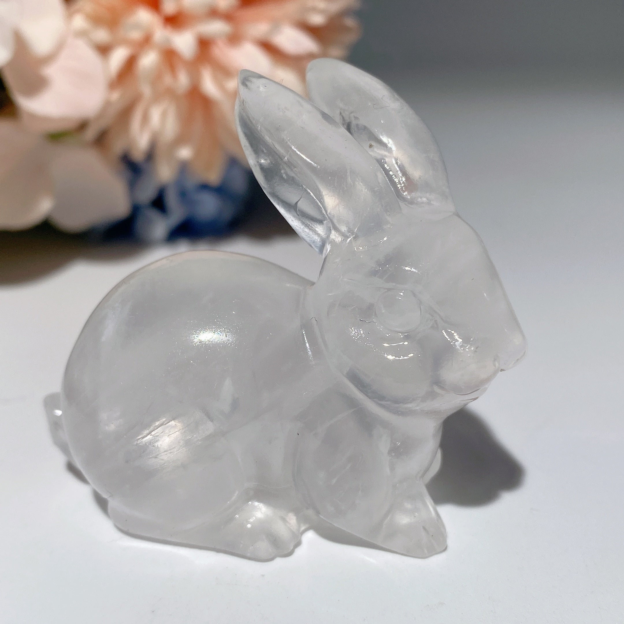 2-inch Mixed Crystal Rabbit Carvings for Healing, Abundance & Spiritual Energy
