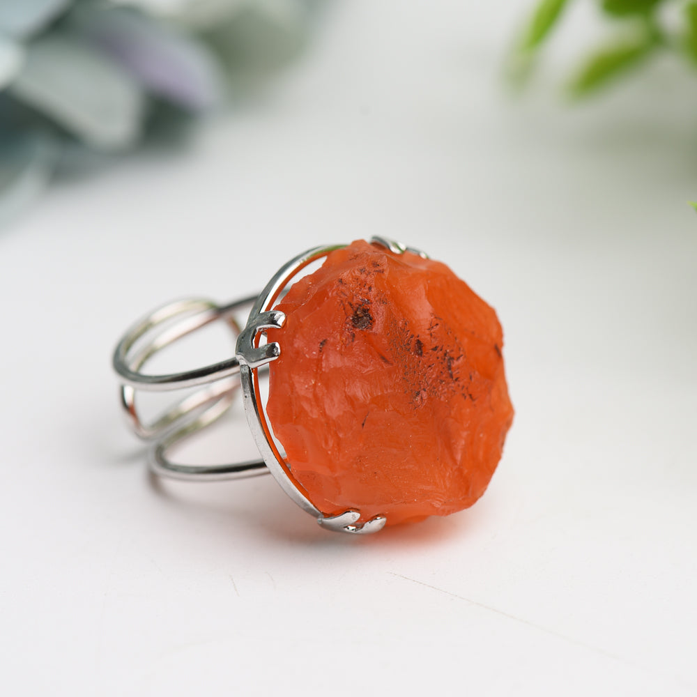 2-Inch Mixed Raw Stone Healing Ring for Spiritual Balance