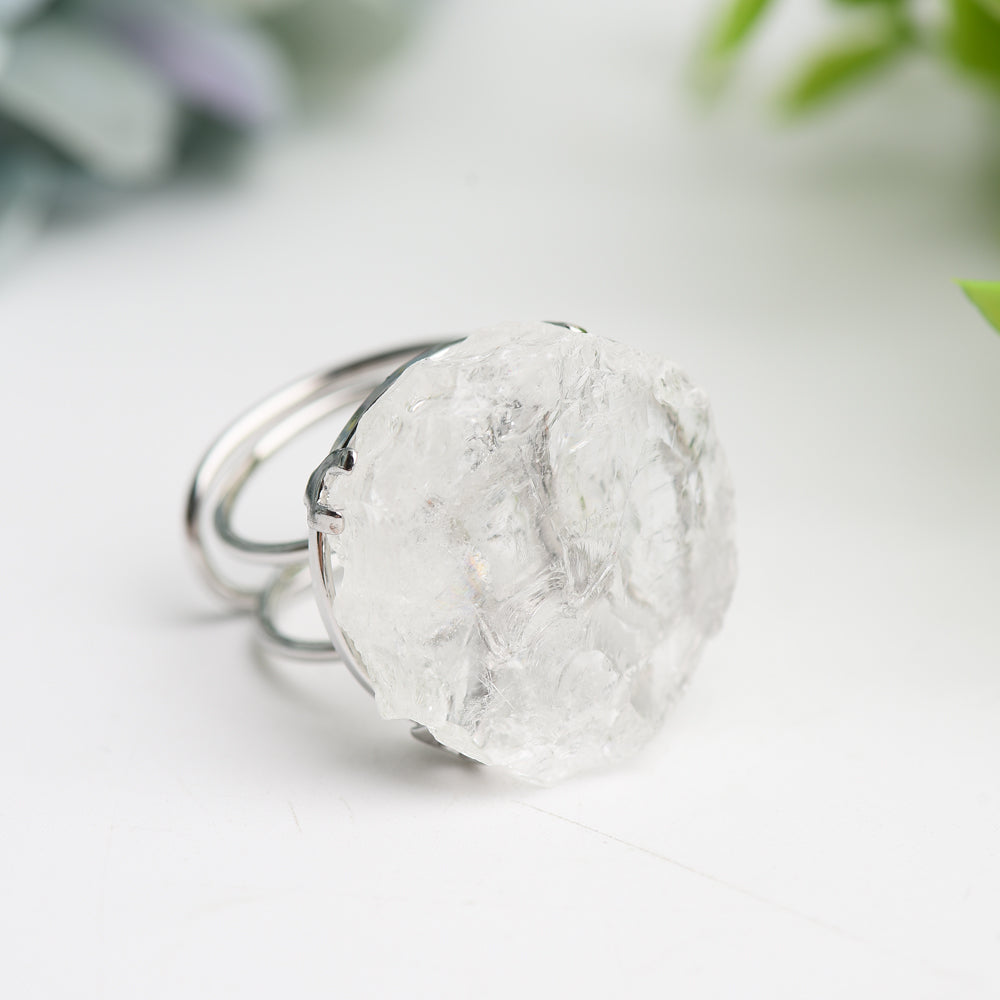 2-Inch Mixed Raw Stone Healing Ring for Spiritual Balance