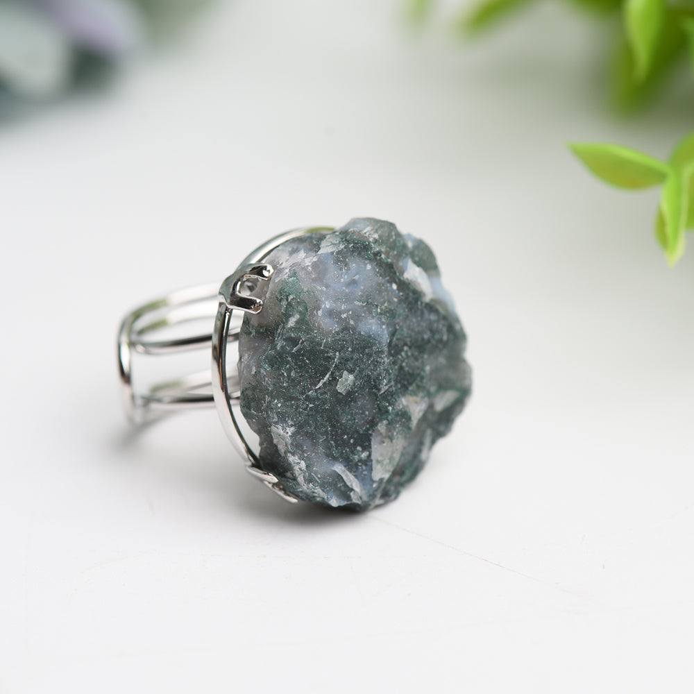 2-Inch Mixed Raw Stone Healing Ring for Spiritual Balance