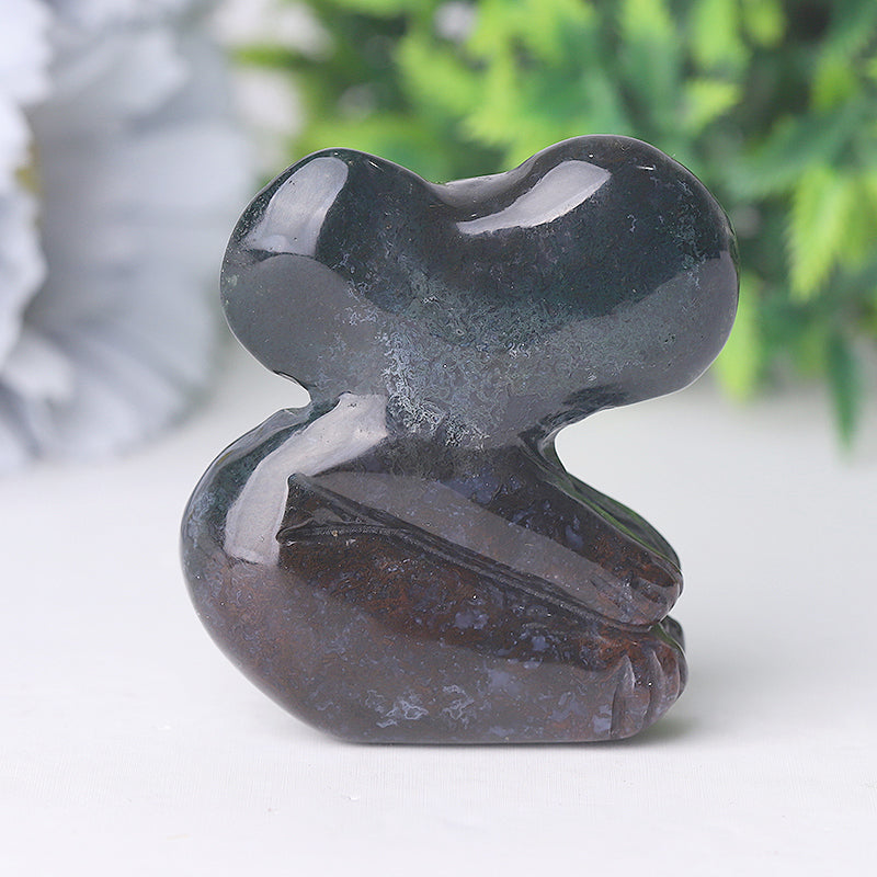 2 Inch Moss Agate Koala Crystal Carving Figurine