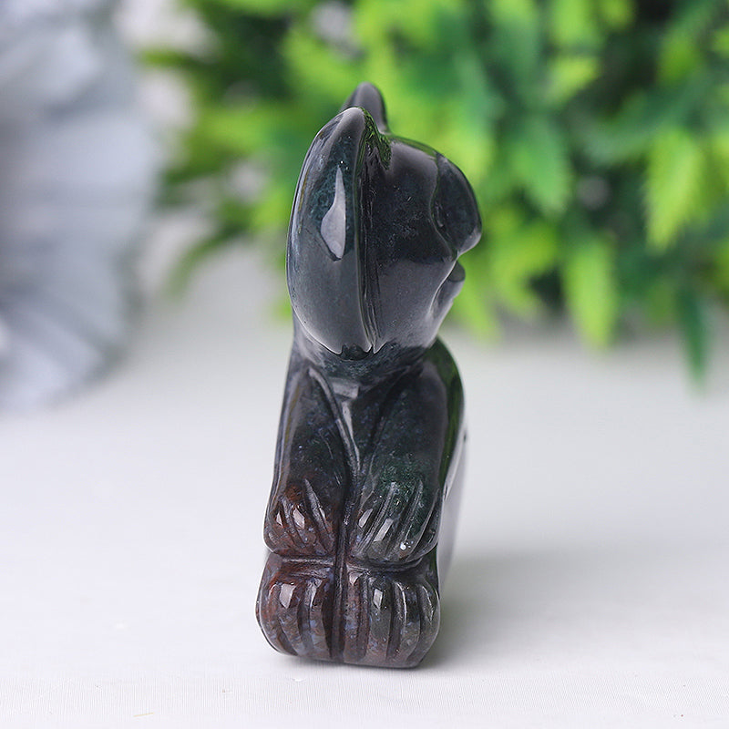 2 Inch Moss Agate Koala Crystal Carving Figurine