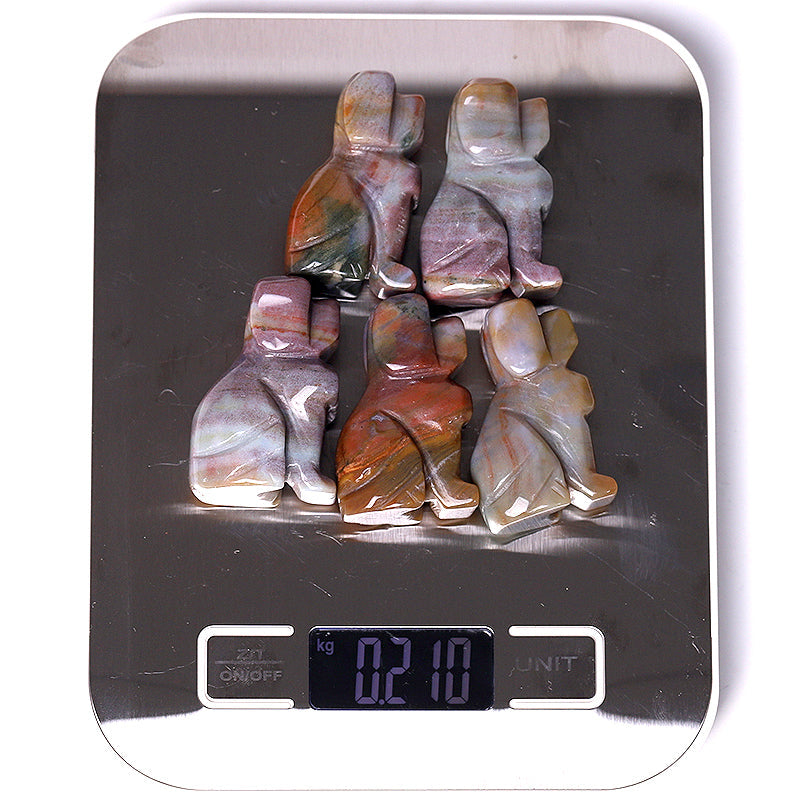 2 Inch Ocean Jasper Carved Dog Figurine for Travel Protection
