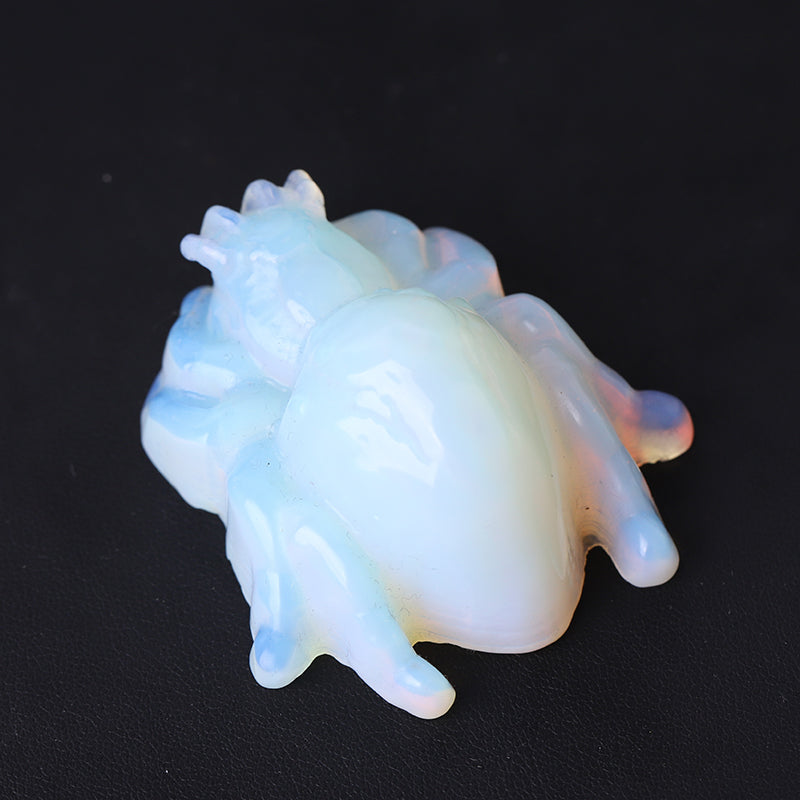 2-Inch Opalite Spider Crystal Figurine Carving