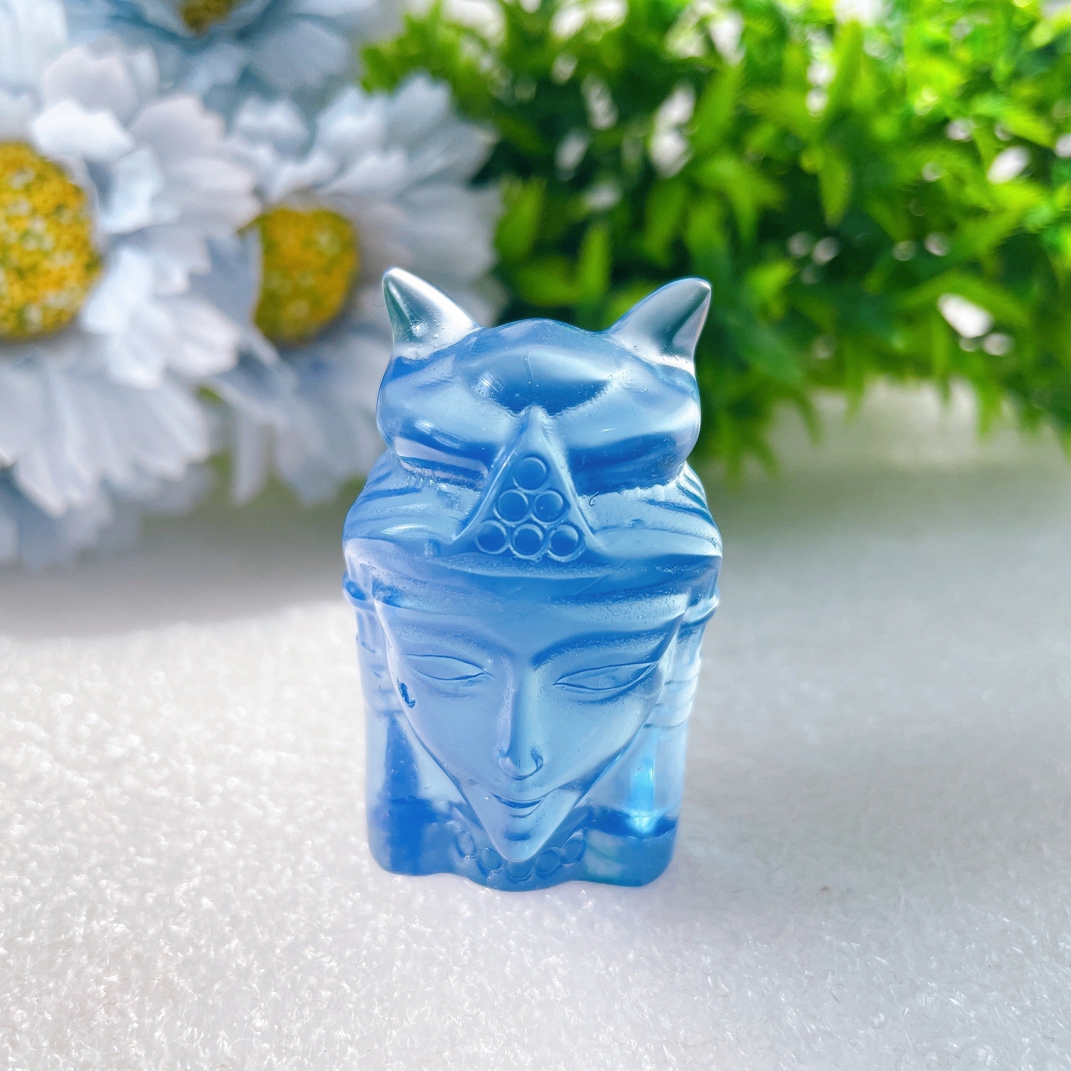 2-inch Pink & Blue Opalite Crystal Figurines Carvings