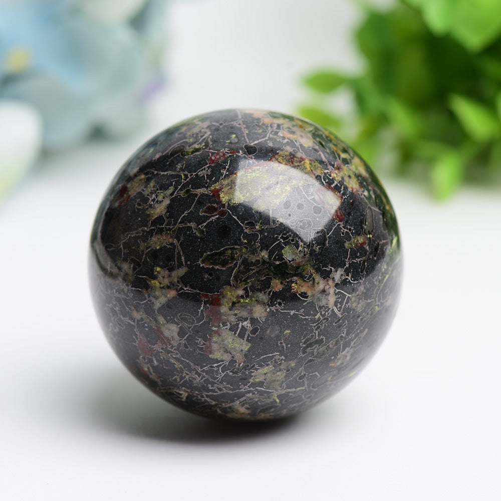 2-Inch Plum Bloomson Crystal Sphere for Energy Healing