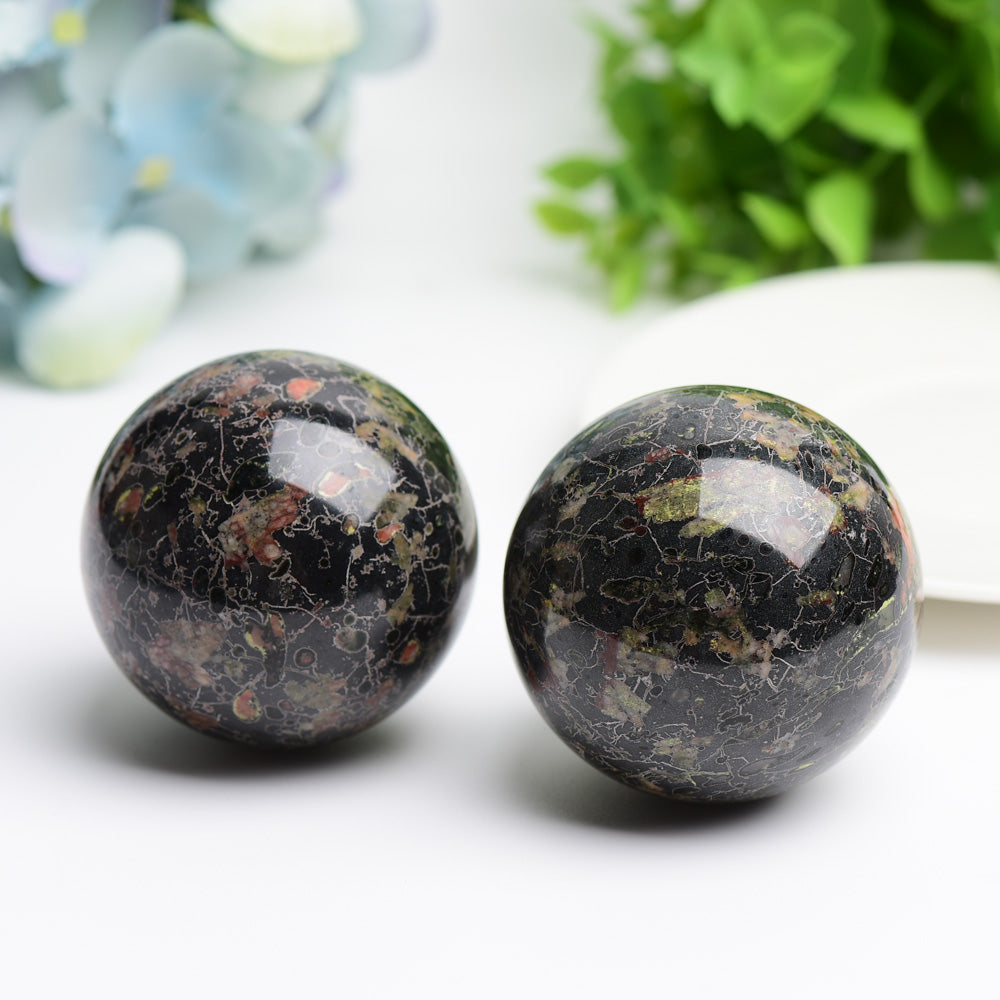 2-Inch Plum Bloomson Crystal Sphere for Energy Healing