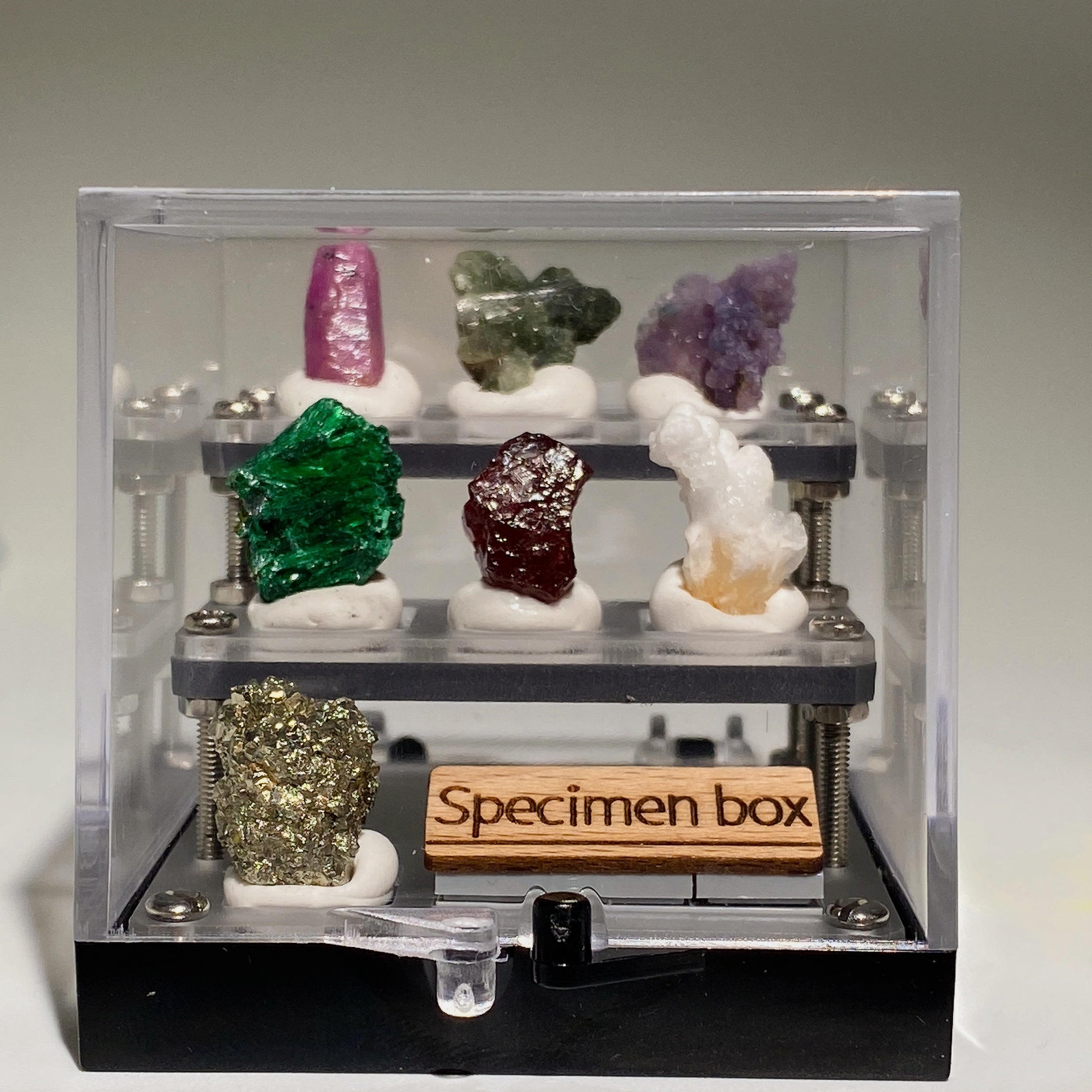 2 inch Raw Crystal Healing Specimen Box Display
