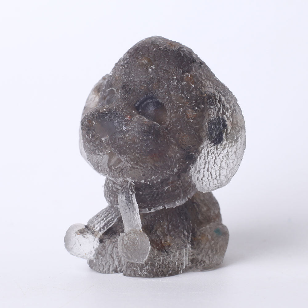 2 inch Resin Crystal Dog Figurine - Healing Gemstone Decor