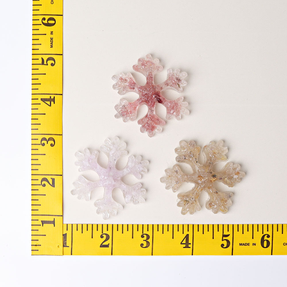 2-inch Resin Snowflake Crystal Figurines for Christmas