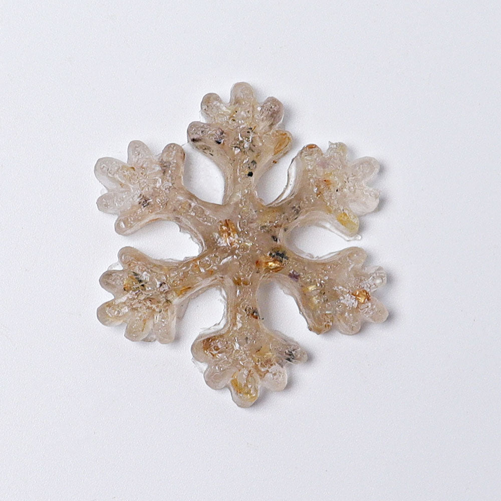 2-inch Resin Snowflake Crystal Figurines for Christmas