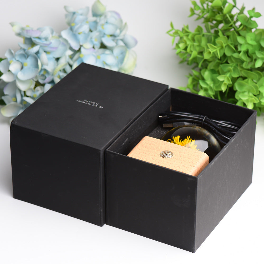 2-Inch Resin Sphere with Sunflower Touch Lamp