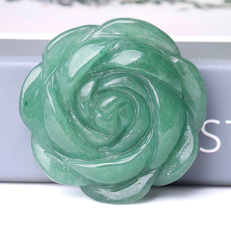 2-Inch Rose Flower Crystal Figurines for Spiritual Healing