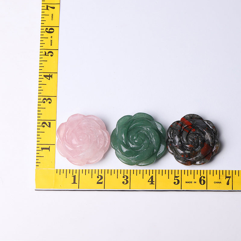 2-Inch Rose Flower Crystal Figurines for Spiritual Healing