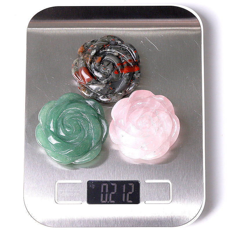 2-Inch Rose Flower Crystal Figurines for Spiritual Healing