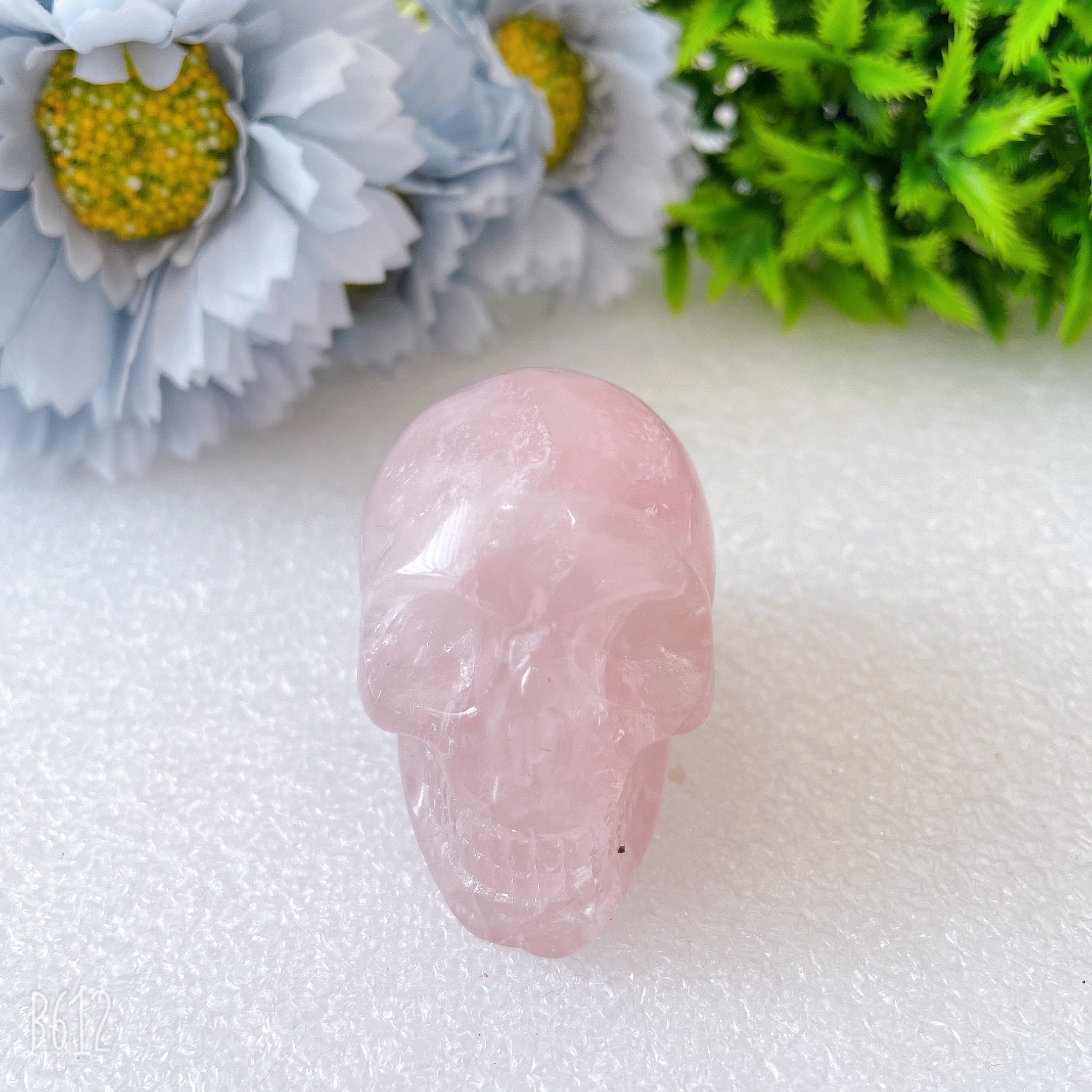 2-Inch Rose Quartz Yooperlite Skull Crystal Figurines