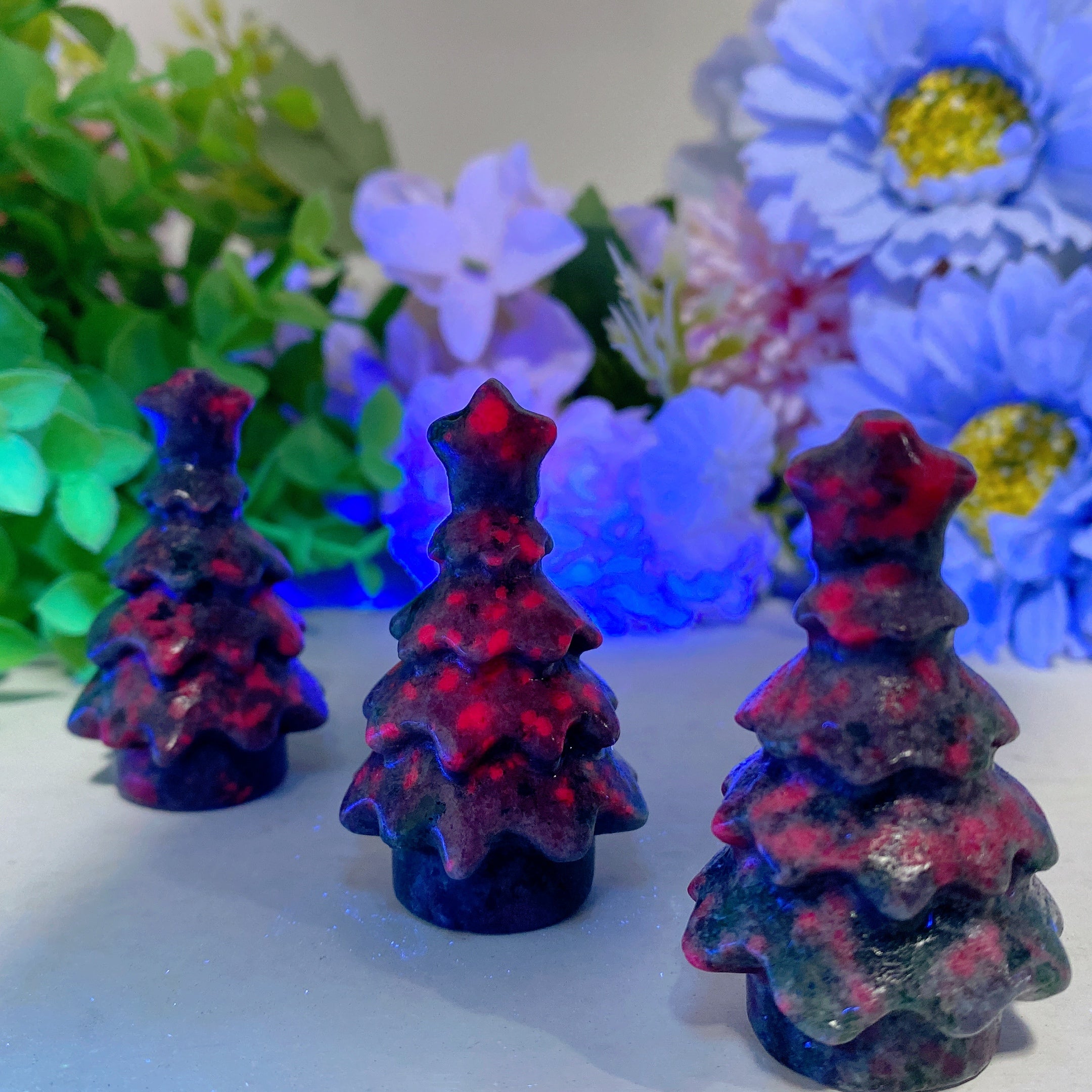 2-Inch Ruby Kyanite Crystal Christmas Tree Figurine