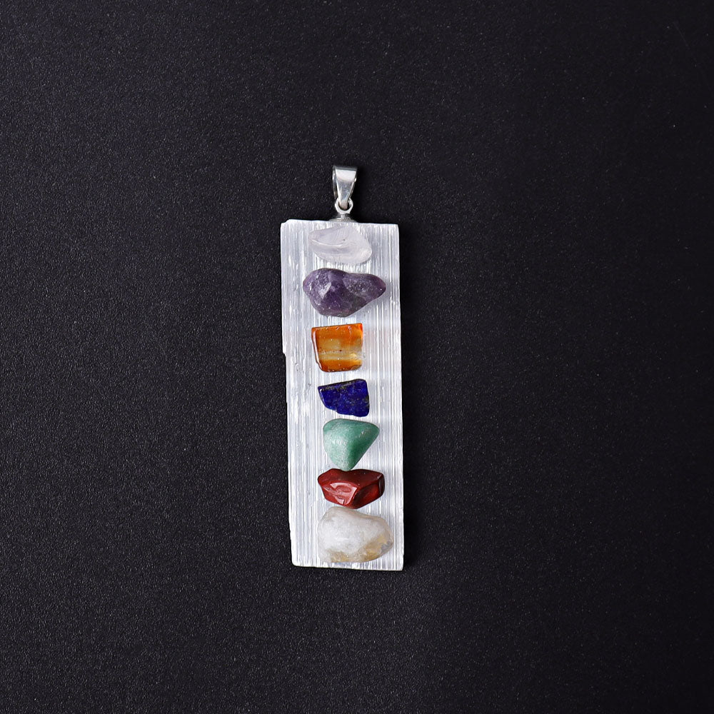 2-Inch Selenite Chakra Healing Pendant