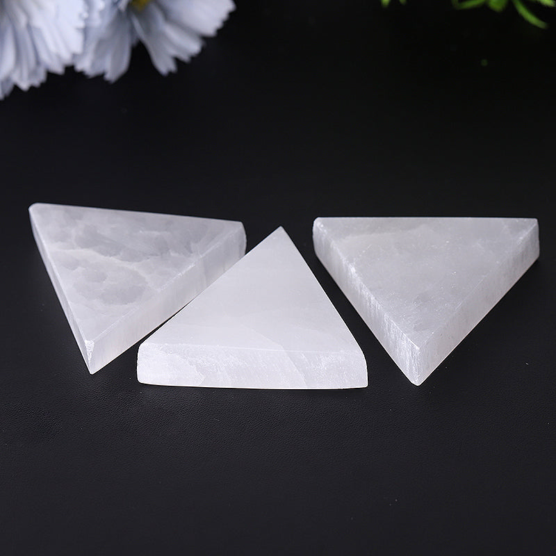 2-inch Selenite Triangle Crystal Healing Plate