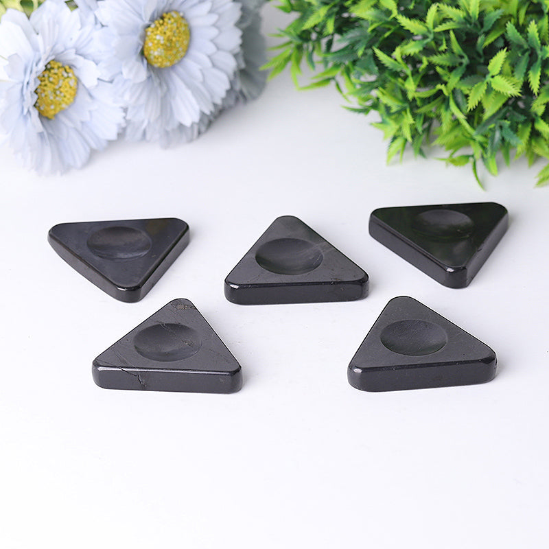 2 Inch Shungite Triangle Holder for Energy Healing