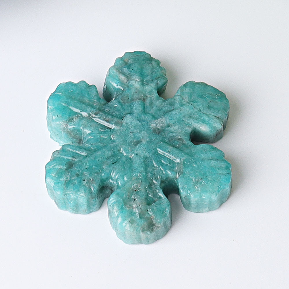 2 Inch Snowflake Crystal Figurines Hand-Carved Gemstone Art