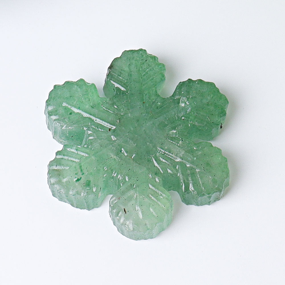 2 Inch Snowflake Crystal Figurines Hand-Carved Gemstone Art