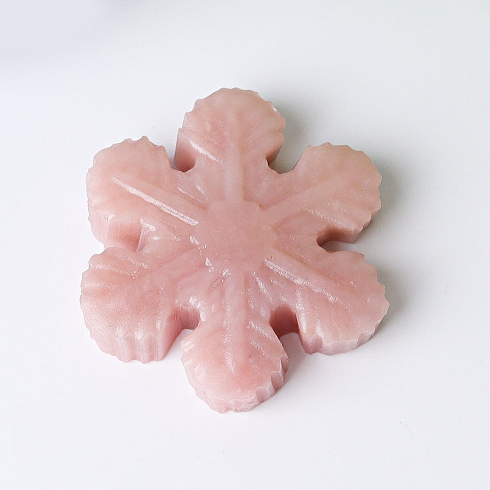 2 Inch Snowflake Crystal Figurines Hand-Carved Gemstone Art