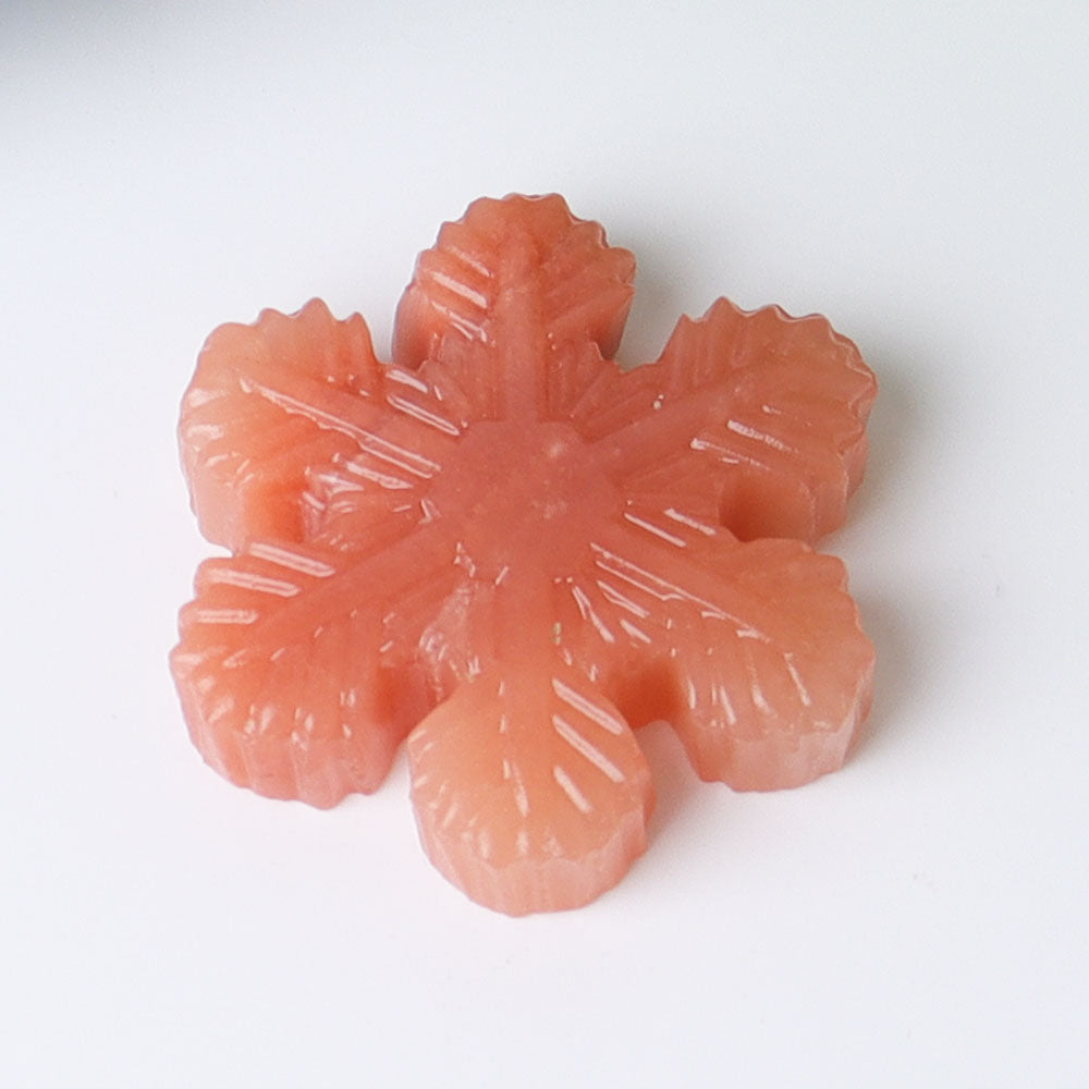 2 Inch Snowflake Crystal Figurines Hand-Carved Gemstone Art