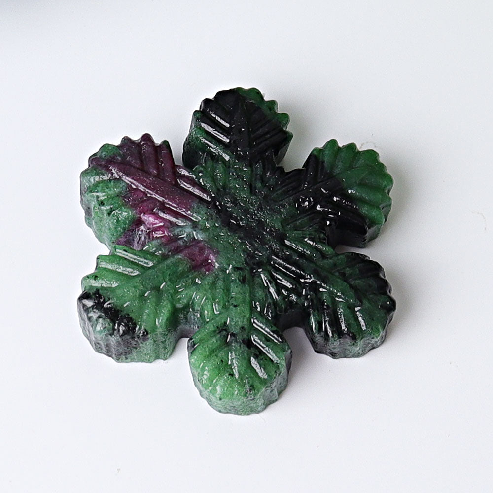 2 Inch Snowflake Crystal Figurines Hand-Carved Gemstone Art