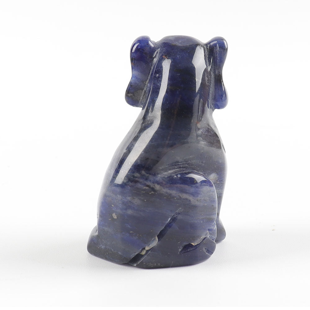 2-Inch Sodalite Crystal Dog Figurine for Healing