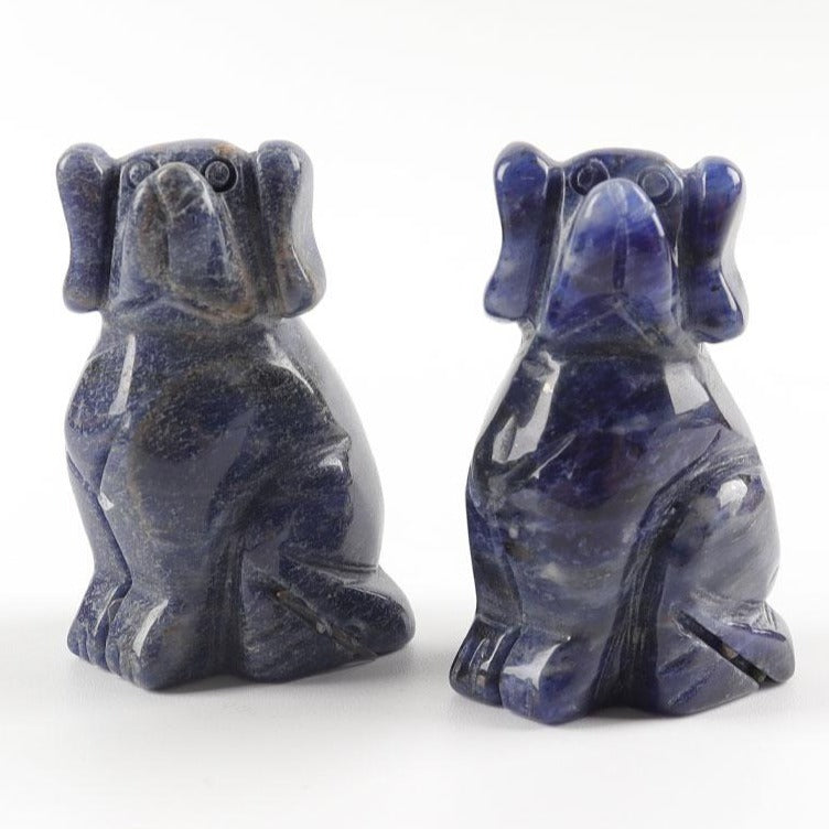 2-Inch Sodalite Crystal Dog Figurine for Healing