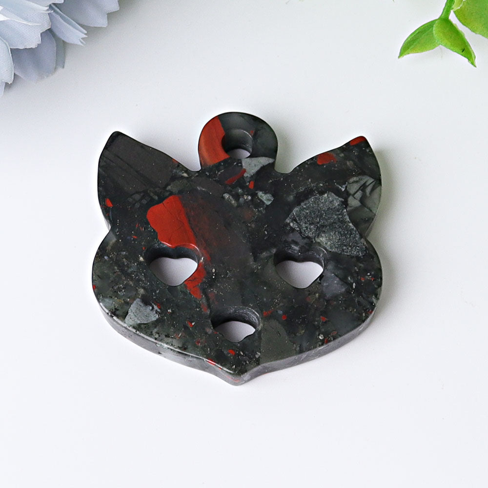 2-inch Sodalite Crystal Fox Face Carving for Healing Energy